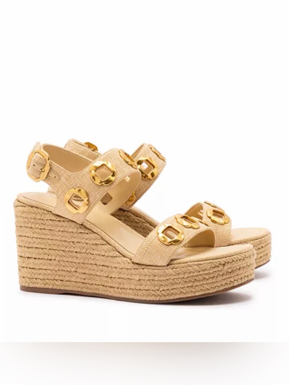 NWOB Larroude Milan Studded Espadrille Wedge Sandals